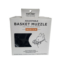 Top Paw Training Adjustable Dog/Canine Basket Muzzle, Size: Medium NEW