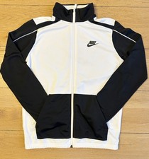Nike Big Kids Track Jacket Full Zip Pockets White Black Youth Large YL