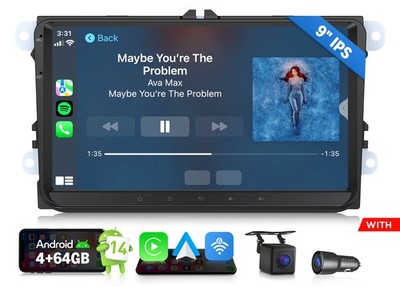 VWX7A Android 14 9'' Car Stereo GPS Radio Navi For VW Skoda Fabia Roomster Superb