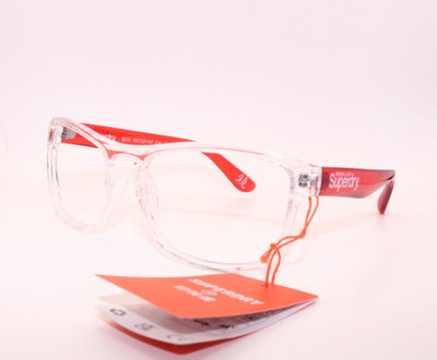 NEW SUPERDRY SDS ROCKSTAR C.186 CLEAR RED AUTHENTIC DESIGNER EYEGLASSES 54-18