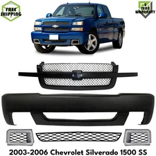 Front Bumper Cover Primed & Grille Assembly Kit For 2003-07 Chevy Silverado 1500