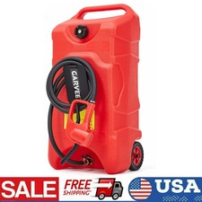 16 Gallon Fuel Caddy Portable Gas Storage Tank with Manual Transfer Pump Red