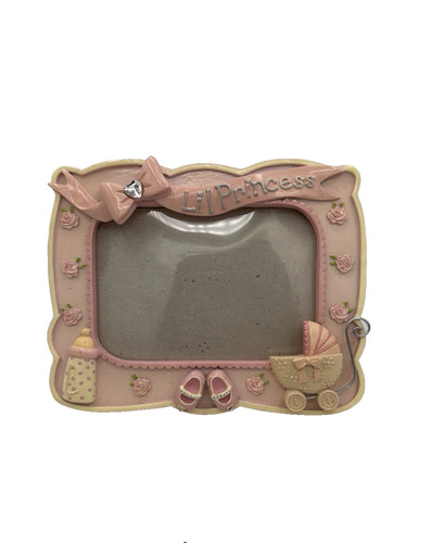 Vintage Picture Frame Resin Baby Girl Nursery Princess Bows Cottagecore Rose 90s