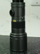 Sigma 400mm F5.6 Manual Focus Lens FD Mount with Canon FD-EOS Adapter F&R Caps