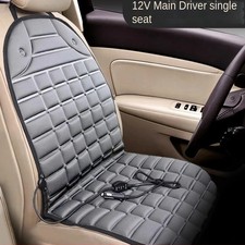 12V Car Heated Seat Cushion Winter Electric Heating Pad Fast Warm Cover Grey