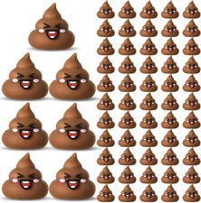 60 Pcs Tiny Poop Figurine Mini Expression Poo Statue Small Fake Poo Figures Clas