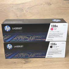 NEW Genuine HP 128A Black  Magenta Laserjet Toner Print Cartridge Lot Exp 2012