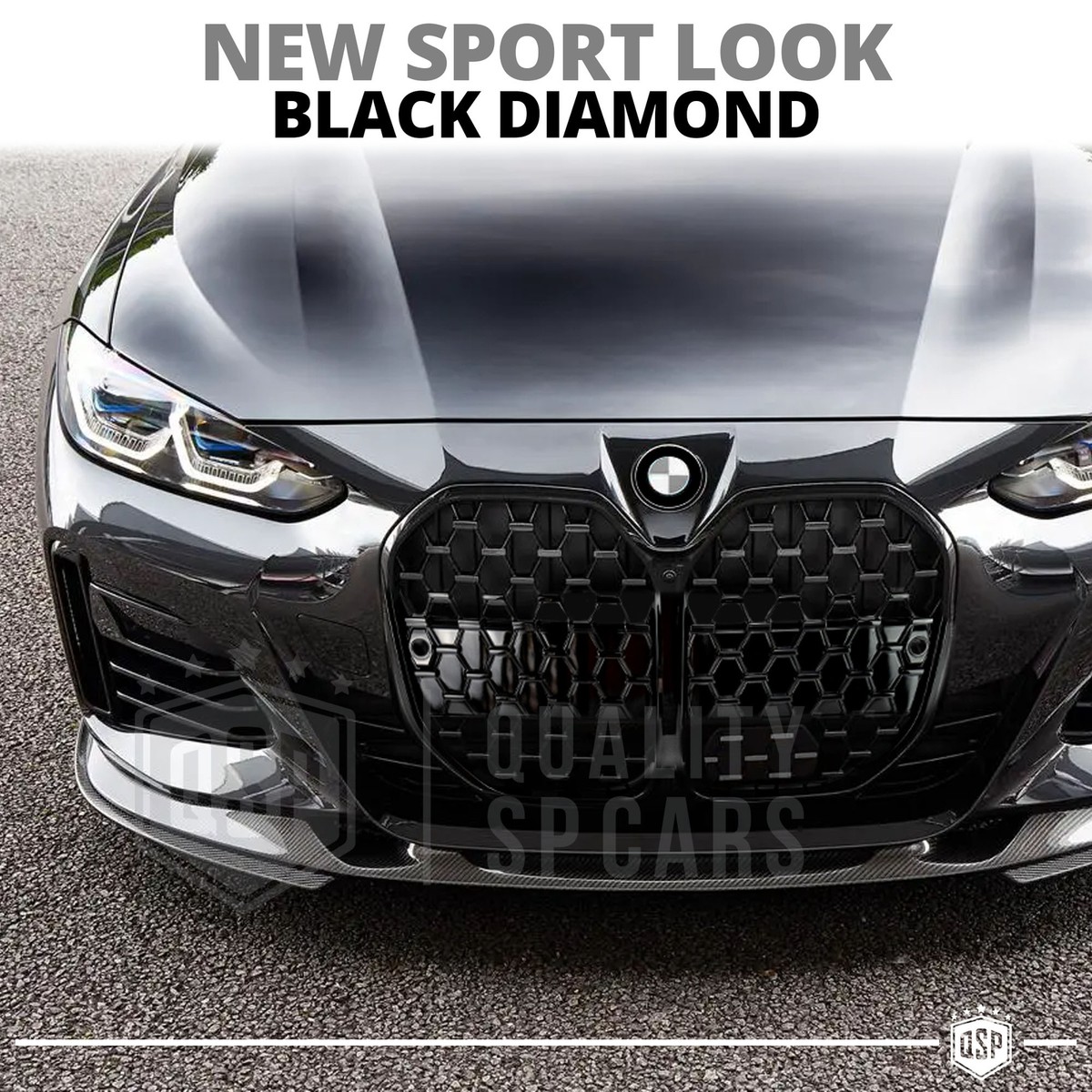 Griglia Calandra Anteriore Cromata Per BMW Serie 2 F22 F23 F87 – Doppio Rene, Argento, 1 Paio