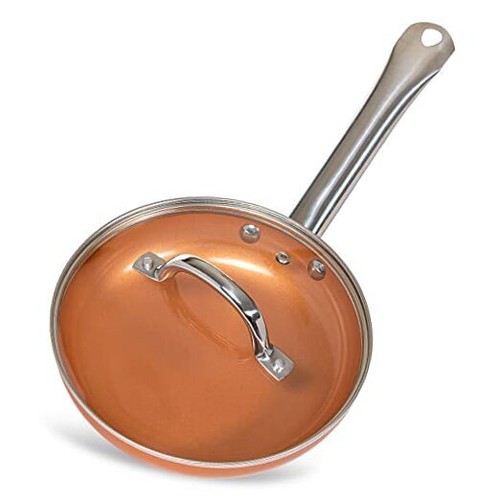 Copper Nonstick Ceramic Frying Pan with lid – 8-inch Egg Cooking Pan with - Bild 7 von 7