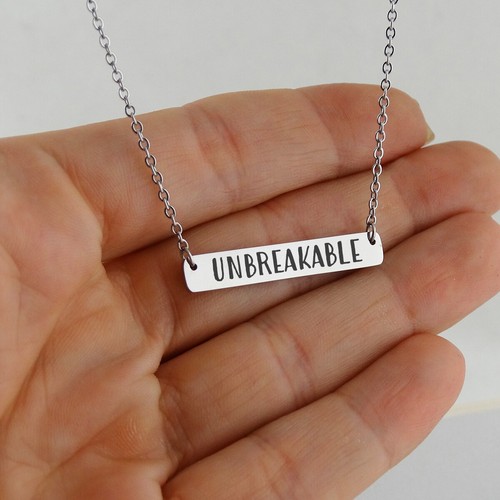 Unbreakable Engraved Bar Necklace 