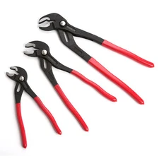 3pcs Water Pump Pliers Set 7" 10" 12" Channel Joint Pipe Lock Quick Adjustment