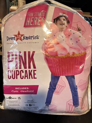 Dress Up America Kids Cupcake Costume - Pink Sugar Sweet Costume With Tunic & Headband For Toddler & Child
