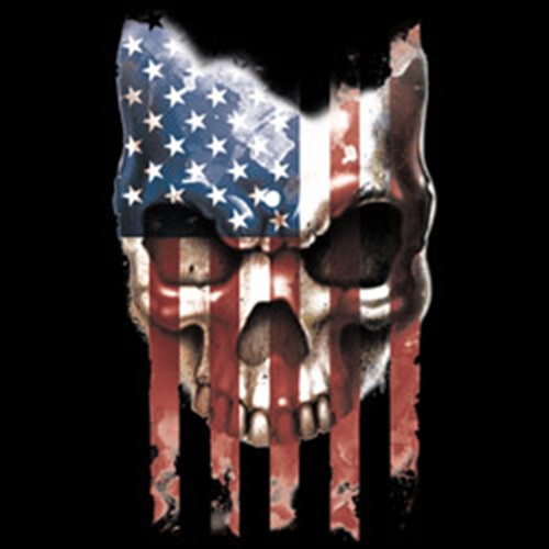 Patriotic Skull America USA Flag Red 