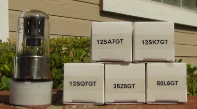 AA5 Octal Used All Glass Tube Set 12SA7GT 12SK7GT etc-Tested 90%+-Ship Free inUS