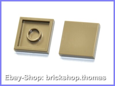 Lego 2 x Fliesen Fliese beige 2x2 - 3068b - Tile Dark Tan Groove - NEU / NEW