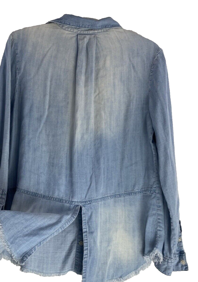 Harper Blue Chambray Button Down Long Sleeve Top … - image 7