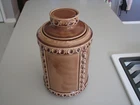 Vintage McCoy USA 254 Cocoa Brown  Thumbprint Cookie Jar excellent condition