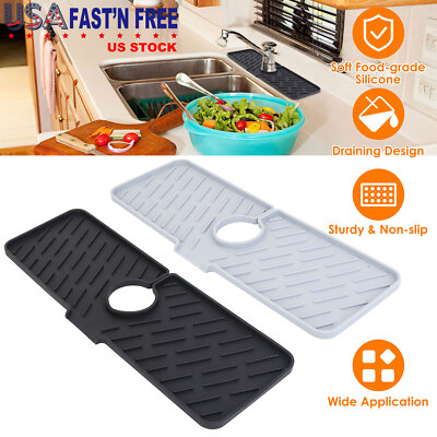 Leaysoo Kitchen Sink Splash Guard, 24 Silicone Faucet