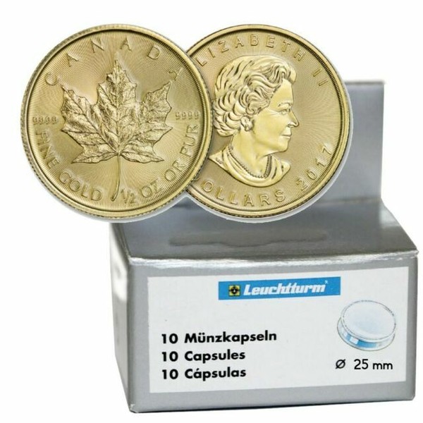 10 LIGHTHOUSE 25mm Direct Fit Clear Round Coin Capsules For Sale 