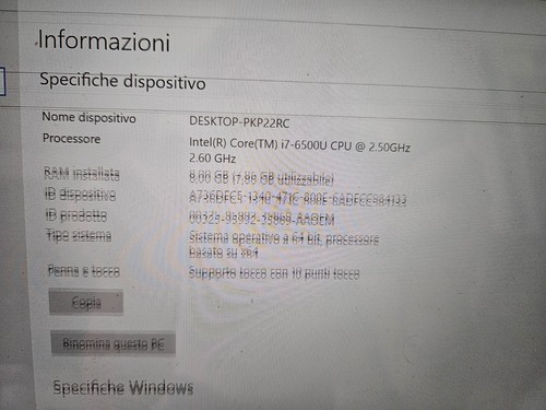 Notebook Ultrabook Lenovo Yoga 710 Cpu I7 Hd 256 Gb Ram 8 Gb Display Rotto - Foto 5 di 9