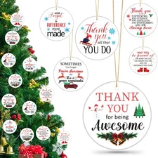 Barydat 12 Pcs Christmas Thank You Ornaments Employee Appreciation Gifts for ...