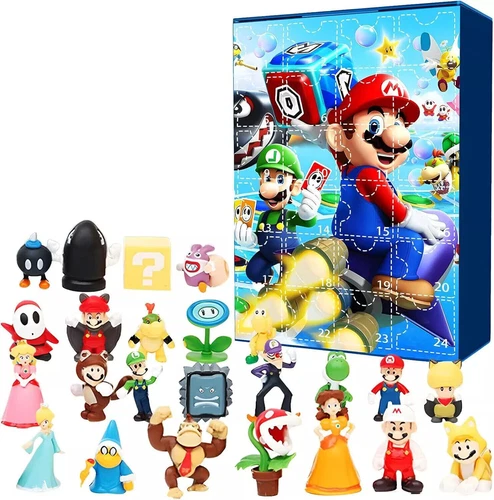 Xmas 24day Countdown Advent Calendar Super Mario Mini Figures Kid Toy Xmas Gift - Picture 9 of 17