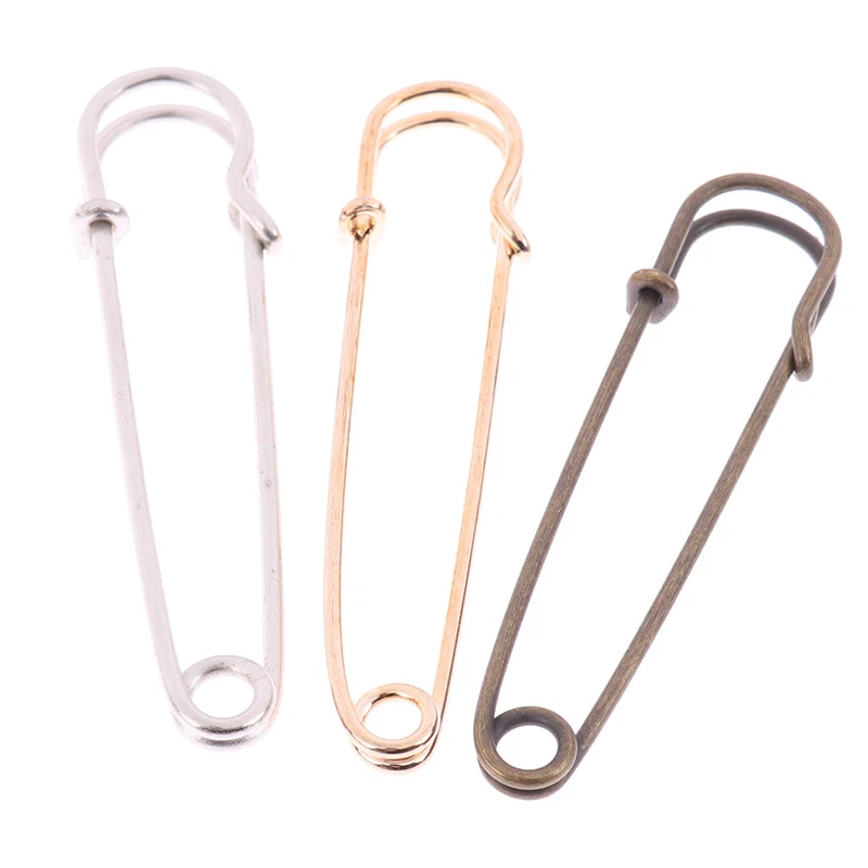 Steel Lock Pins Fasteners, Large Safety Pin Brooch