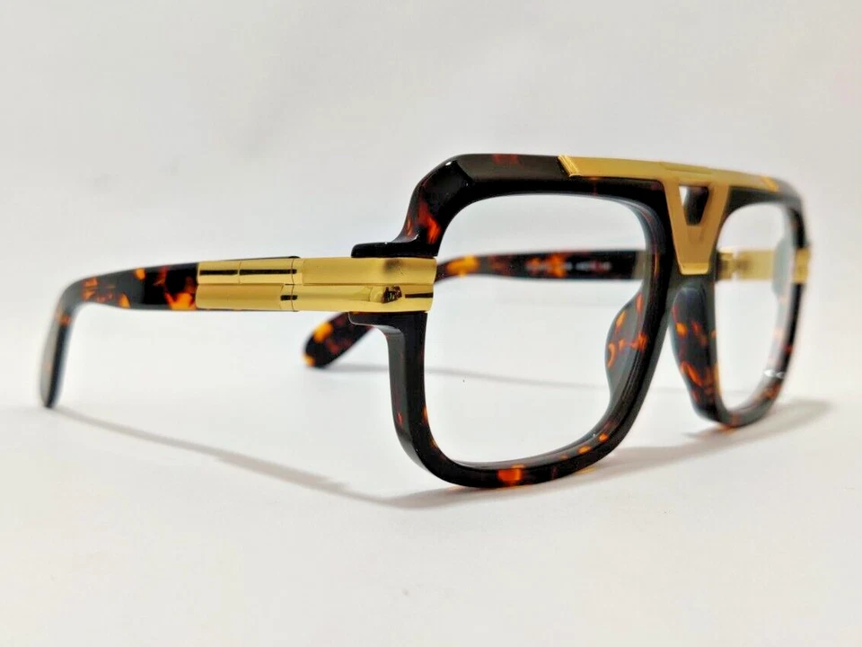 Очки солнцезащитные Cazal черепаховая и золотая оправа с прозрачными линзами мужские женские очки унисекс  - Изображение 4 из 4