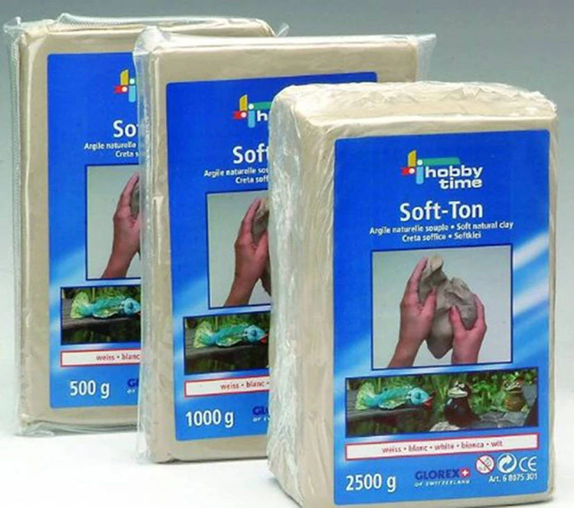 GLOREX Soft-Ton, Modeling Clay White, Air Hardening/Flammable 1040° 2,5kg