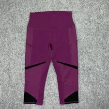 Alo Pants Womens Size M Purple Capri Leggings Gym Yoga Running