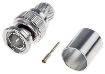 1 x Cinch Connectors Droit 75Î à Torsade BNC Connecteur, Prise, Nickel