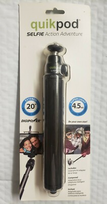 Digipower Quickpod Selfie Stick Action Adventure 20'' Super Light 4.5 oz NEW