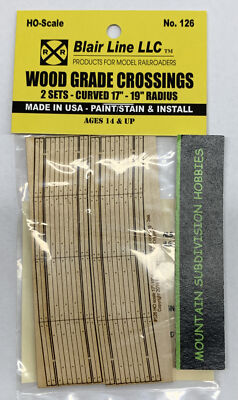 Blair Line 126 HO Laser Cut Curved 2 Lane 17-19'' R Grade Crossing  | $5 Offer