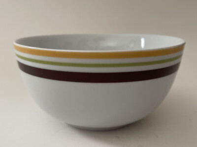 Rachael Ray Little Hoot Owl Stripe Brown Green Yellow Cereal Ice Cream Soup Bowl
