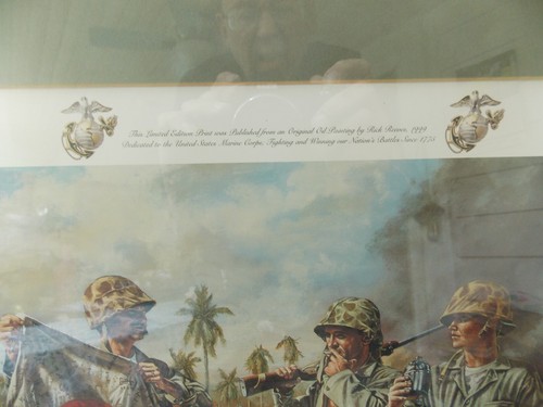 Rick Reeves signed "Trophies:Victory at Tarawa" Framed Print - Picture 3 of 3