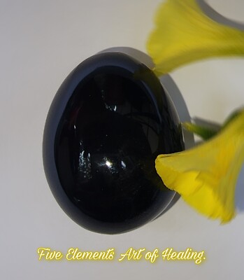 YONI EGG NATURAL BLACK OBSIDIAN (M) 4cm/3.5cm*3,5cm/2.5cm HUEVO OBSIDIANA  KEGEL