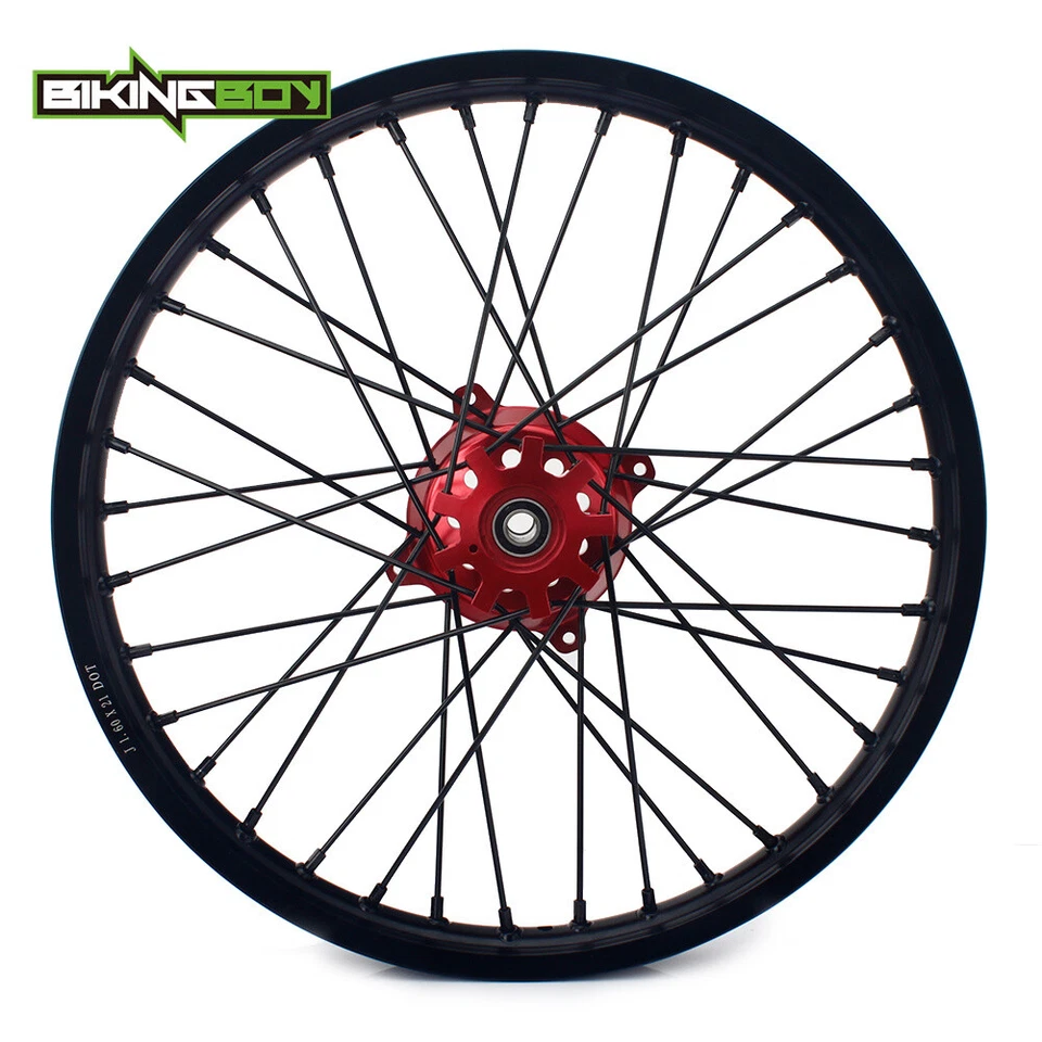21"/18" for Honda XR650L 1993-2024 MX Front Rear Wheels Rims Red Hubs XR 650 L - Imagem 4 de 4