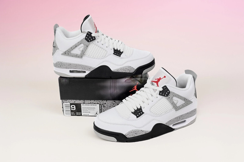 Air Jordan 4 Retro White Cement Men's Sneaker Shoes | eBay