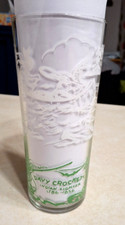 Vintage Davy Crockett Indian Fighter Drinking Glass Tumbler Embossed 1950s MCM