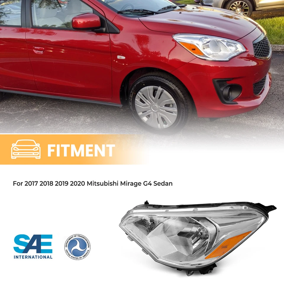 Fits For 2017 2018 2019 2020 Mitsubishi Mirage G4 Headlight Assembly Driver Left Foto 2 de 4