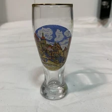 Vintage Rothenburg o d Tauber Germany Glass / Mug BEER 4” Tall Mini ,Style Scene
