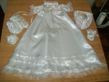 VESTIDO DE BAUTIZO SATINADO BOTINES PAÑAL CAPÓ para 14" CPK Cabbage Patch Niños