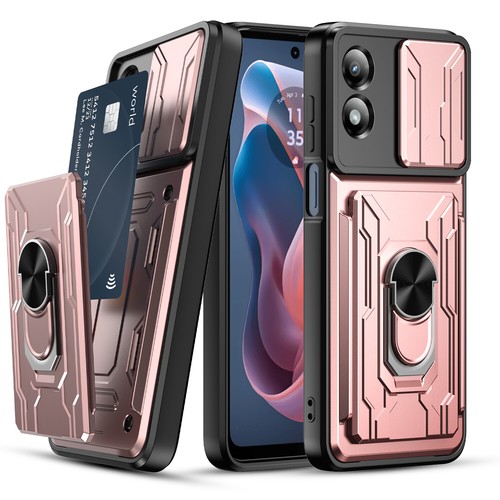 Funda tipo billetera a prueba de golpes con soporte + vidrio templado para Motorola Moto G Play 2024 - Imagen 61 de 83