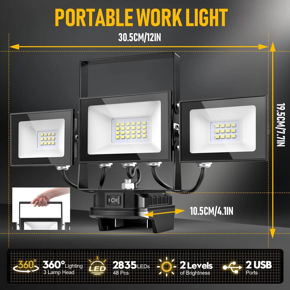 90W for Makita Li-ion battery LED work light 18V spotlight light flashlight - Image 4 of 4