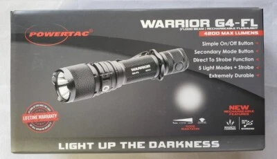 PowerTac Warrior-G4FL Flood Beam Rechargeable 4200 Max Lumens