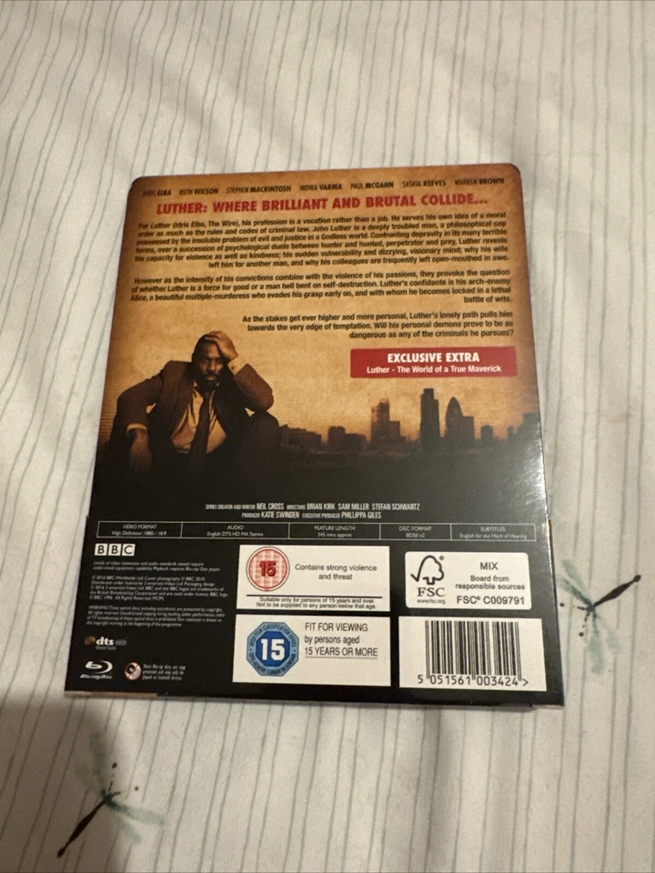 Luther Series 1 Limited Edition Steelbook Blu Ray BBC Idris Elba Steel Book - Image 2 of 2