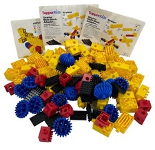 Vintage Tupper Kids Gearios 1994 Building Blocks 122 PIECES Tupper Toys