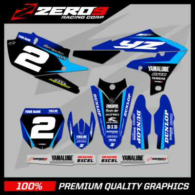 CUSTOM MX GRAPHICS KIT : YAMAHA YZ YZF 125 - 450 MOTOCROSS - PRIME BLU/BLU