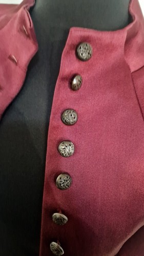 L'Wren Scott steampunk jacket size 38 satin stretch tailcoat burgundy brand new - Picture 8 of 11