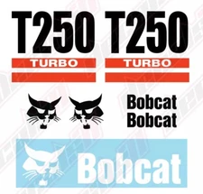 Bobcat T250 Turbo Skid Steer Set Vinyl Decal Sticker - Aftermarket.